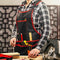 Utility Work Apron with 16 Pockets Tool Apron Cross-Back Straps Adjustable  D8N9