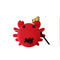 Red Crab Pattern Case Silicone Protective Cover with Carabiner for Airpods 1/2