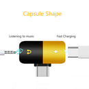 Mini Jack Extension Earphone TypeC to 3.5mm Adapter Converter USB C 2 In 1BX