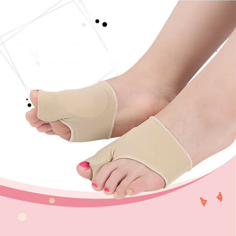 2pcs Bunion Protector Toe Straightener Hallux Valgus Corrector (L)(Beige)