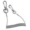 Coiled Carabiner Fishing Lanyard Made of Steel Wire