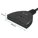 HDMI 3 Port Splitter 4Kx2K Splitter 3 in 1 Output Ports Full Remote Switch