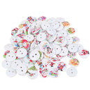 50Pcs Random Mixed Christmas Pattern Wooden decorative Buttons For Sewing De  FT