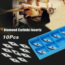 10Pcs Diamond Shape Wood Turning Carbide Tipinserts 10x28mm Lathe Chisel