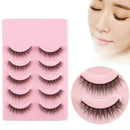 5 Pairs Makeup Handmade Soft Natural Fashion Short Cross False Eyelashes Lashes