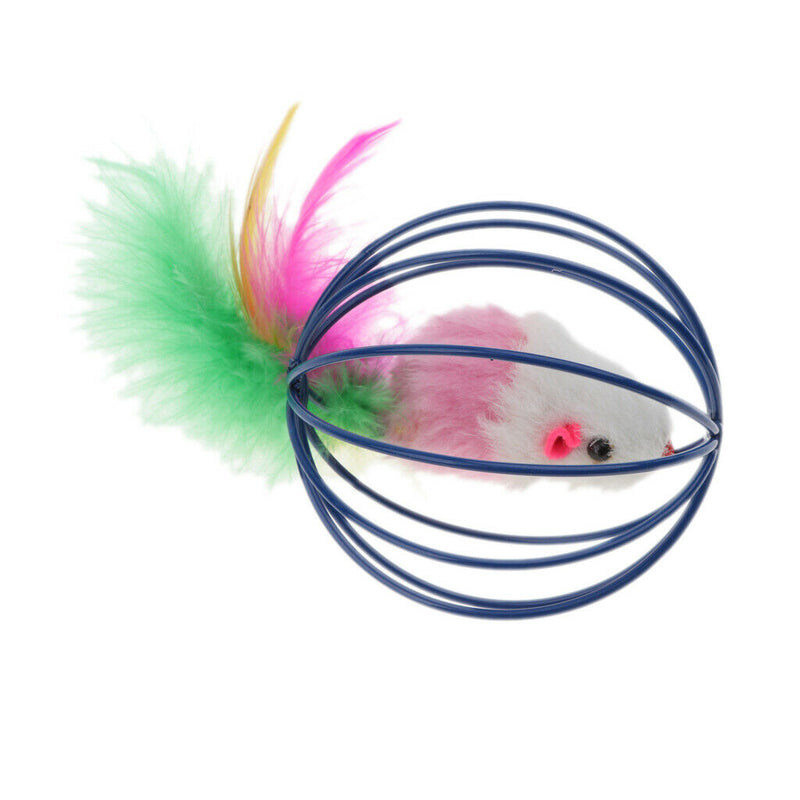 Cat Toys Furry kitten Mice in the cage 5 Pack