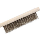 8" Length 6 Rows Brass Bristle Wood Handle Wire Scratch Brush N7B7