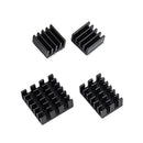 4Pcs Aluminum Alloy Heatsink Cooler Circuit Board Cooling for Raspberry Pi Black