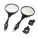 Motorcycle Rearview Side Mirror Black Round For 22mm Bar Scooter Street Bike