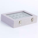 24 Grid Velvet Women Jewelry Packaging Boxes Ring Earrings Organizer Case