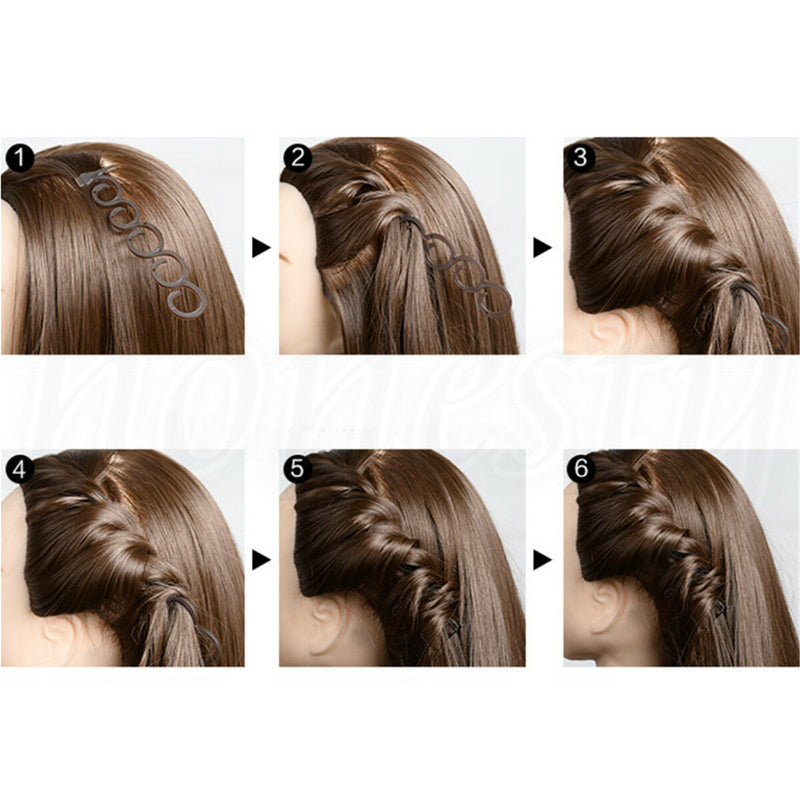 2Pcs Waterfall Twist Roller French Braid Twist Back Hair Styling Tool Clip Gift