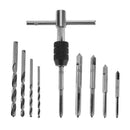 9pcs Hand Screw Tap Set M3/M4/M5/M6 Reamer+Twist Drill Bits+Wrench Tool