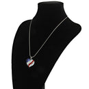 Crystal Diamante LOVE HEART American USA Flag Pendant Patriotic Bib Necklace
