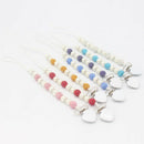Baby Pacifier Clip Boy Girl Crystal Plastic Beaded Pacifier Holder Clip Nip