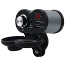CS-834A3 Motorcycle Dual USB Charger Cigarette Lighter Socket w/ Voltmeter