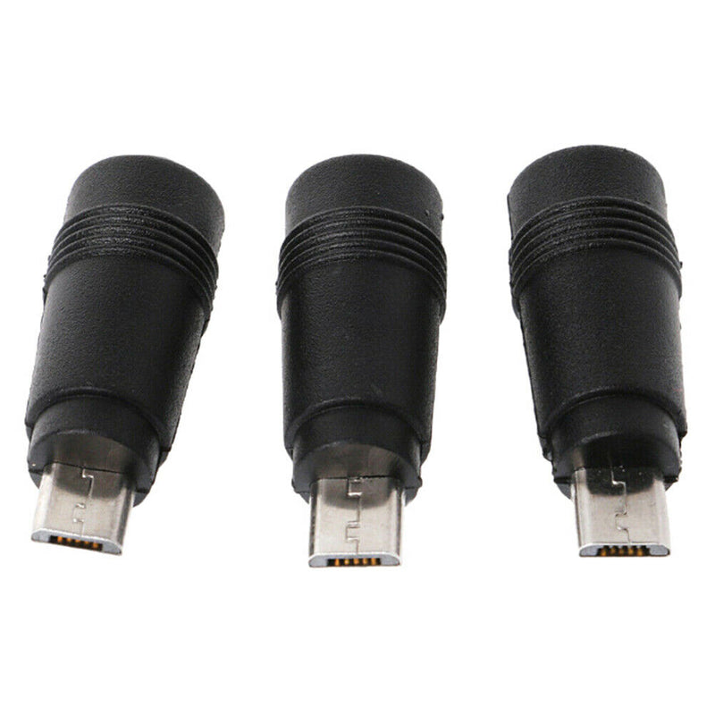 2Pcs DC 5.5*2.1mm female jack plug to micro USB 5pin male power converter