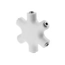 3.5mm Jack 6 Way Multi Port Hub Aux Headphone Audio Cable Adapter (White)