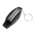 4 in1 Survival Whistle Compass Magnifier Thermometer Keychain Travel EDC Outdoor