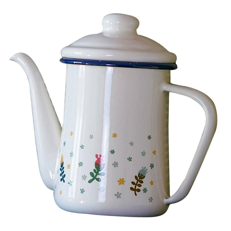 Traditional Enamel Dripless Tea Pot Hot Water Coffee Tea Pot Kettle 600ml