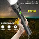 Bright 200000LM LED Flashlight Rechargeable 3Mode Zoom Torch 26650S Hn