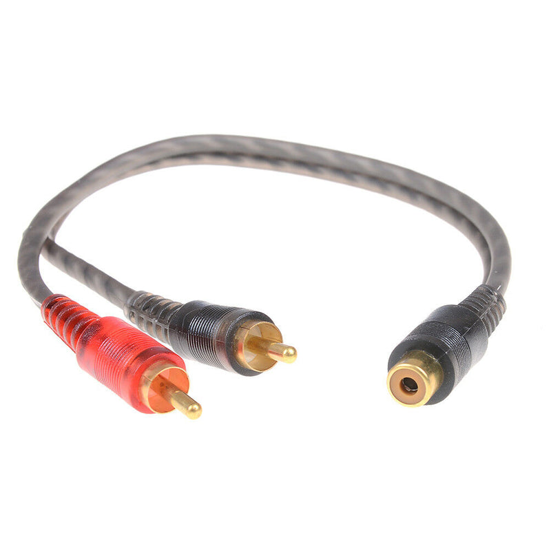Car audio 1RCA female to 2RCA male Y splitter cable converter cord adapter cabJR
