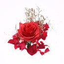 Romantic Red Rose Glass Wooden Base Ornaments Festival Decor Birthday Gifts A