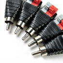 Speaker Wire A/V Cable to Audio Male RCA Converter Adapter Jack Press Plug