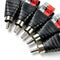 Speaker Wire A/V Cable to Audio Male RCA Converter Adapter Jack Press Plug