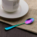 Rainbow color TeaSpoons Coffee Spoon Mini Cake Spoon Stainless Steel Set of Y2F6