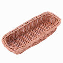 2pc Rattan Plastic Basket Cutlery Basket Rectangular Storage Box Cutlery Fo J7S1