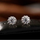 Fashion Zircon Earrings European Round Ear Studs for Women Jewelry Gift