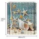 Bathroom Blue Conch Starfish Beach Print Mildew-proof Waterproof Shower Curt Hn