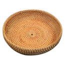 Handmade Autumn Rattan Weaving Round Storage Basket Fruit Dish Rattan Bread