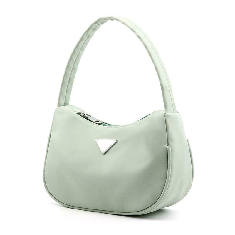Fashion Women Handbag Nylon Simple Shoulder Shopping Bag Zip Totes (Green) A
