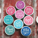 500 Pieces Thank You Sealing Stickers Round Floral Labels DIY 2.5 inch Blue