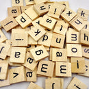 100pcs Wooden Alphabet Scrabble Tiles Black Letters & Numbers Craft Wood