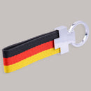 1X Stripe Nylon Band Car Key Chain Chrome Buckle Key Ring Inner PU /// M Color