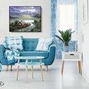 Painting By Numbers Kit DIY Rural View Hand Painted Canvas Oil Art Picture