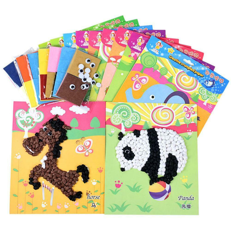DIY Handmade Paper Rubbing Painting Animals Paper Stickers Children Toys