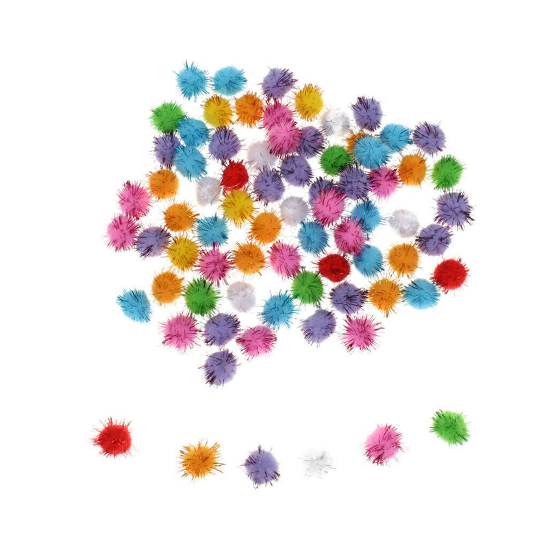 100pcs Cat Toys Ball Soft Crinkle Sparkle Balls Pom Pom Cat Balls Cat Ball 25mm
