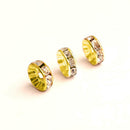100pcs Multi Rondelle Brass Rhinestone Bracelet Spacer Beads Nicke HOT