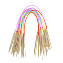 18 pairs of 32 "80cm Multicolor carbonized bamboo knitting needles
