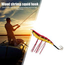 Plastic 25g Wood Shrimp Squid Hook Fishing Lure Hard Baits for Outdoor Tool