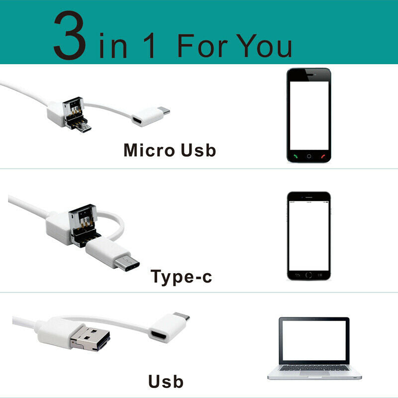 1.3MP Endoscope Earbud Cleaner, 3-in-1 Android USB Ear Endoscope Visible Cl