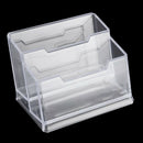 Transparent Plastic Bussiness Card 2-Tier Stand Holder