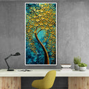 DIY Diamond Painting Golden Flower Tree Full Round Rhinestone Picture Decor