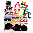 58x  Masks Photo Booth Props Mustache On A Stick Birthday Wedding Party DIY M&O