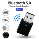 3X(Bluetooth 5.0 Receiver Transmitter 2 in 1 USB Wireless Audio Adapter Blu
