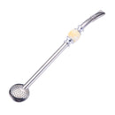 Stainless Steel Yerba Mate Straw Spoon Bombilla Tea Strainer Colander-Yellow