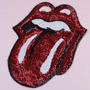 Vivid Large Red Tongue Sequins Patches Clothes Applique DIY Clothing Decorate M&